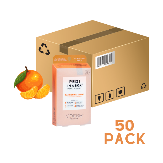 VOESH Deluxe Pedicure 4 bước - Màu cam - Hộp 50 cái