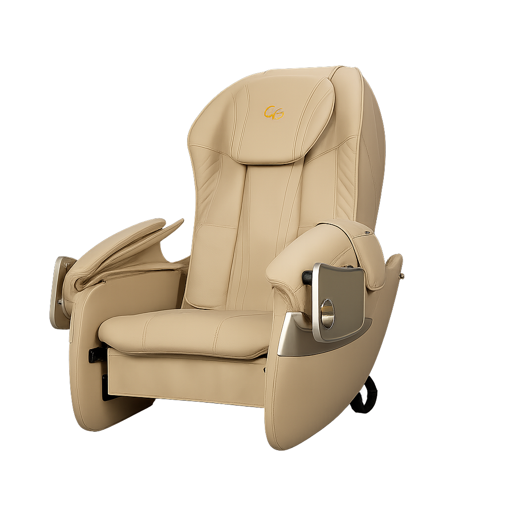 Beige G9 massage chair included in Thunder spa bundle