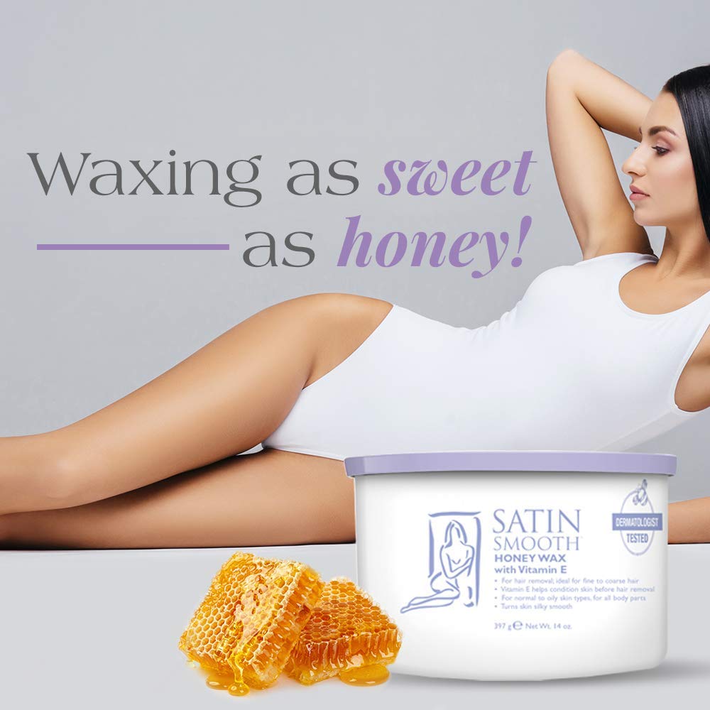 Satin Smooth Honey Wax with Vitamin E - 14.0 oz