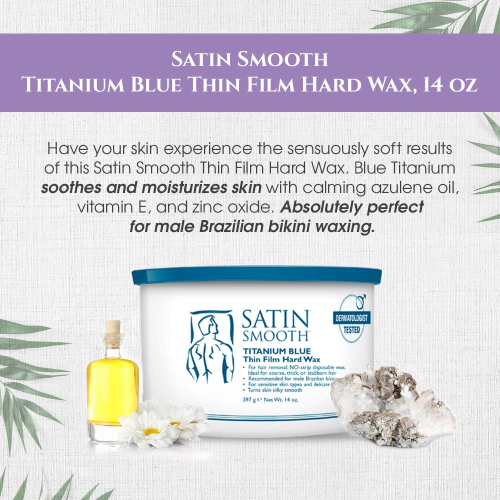 Satin Smooth Titanium Blue Thin Film Hard Wax - 14.0 oz