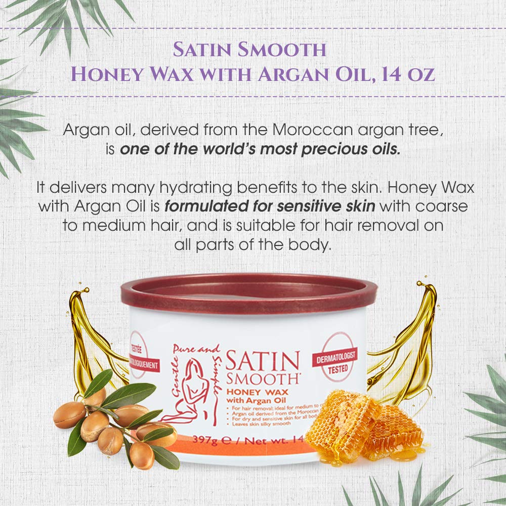 Satin Smooth Honey Wax with Argan Oil - 14.0 oz