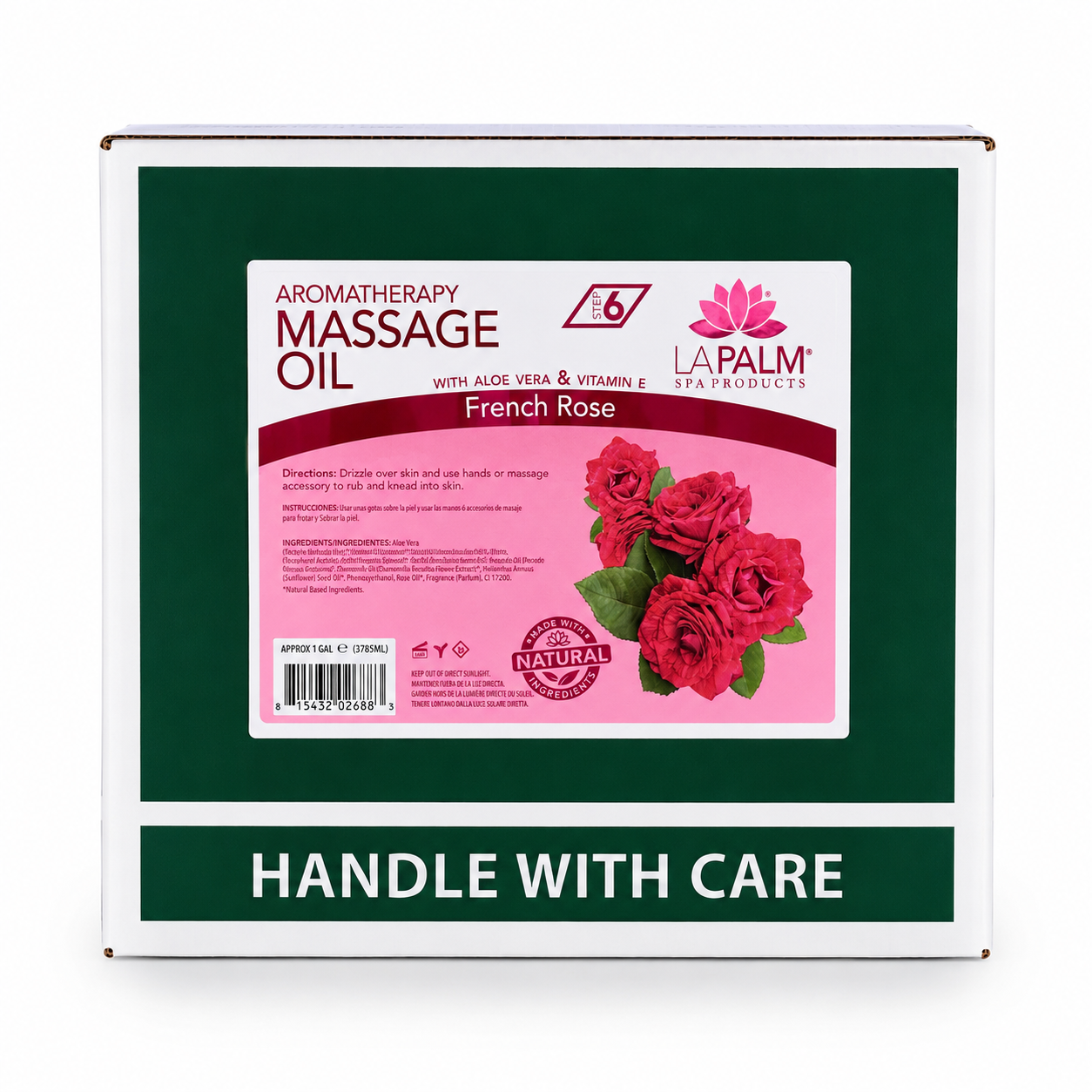 La Palm Aromatherapy Massage Oil French rose - Case of 4