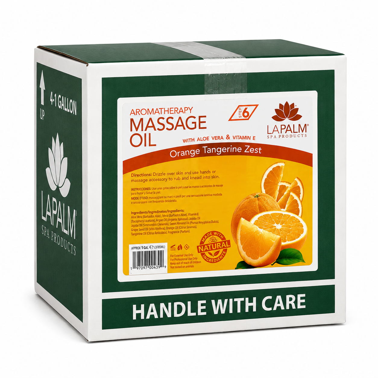 La Palm Massage oil - Orange Tangerine Zest - Case of 4