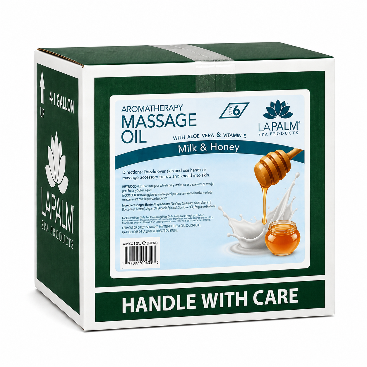 La Palm Massage oil - Milk & Honey - Case of 4