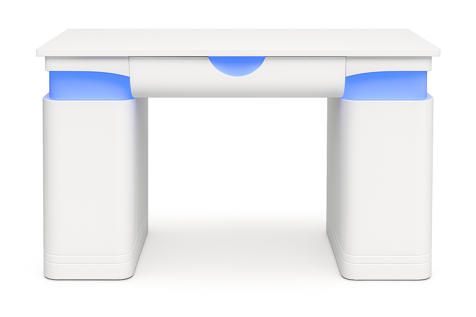 Bàn Nail - T02W - Có Nắp Thông Hơi - Trắng Bạc Shiney