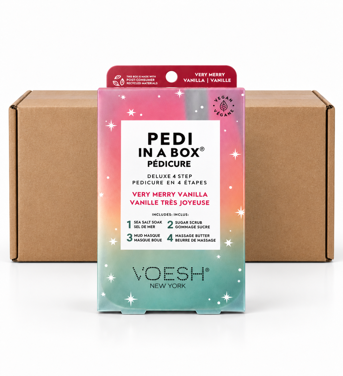 Voesh Pedi in a Box Deluxe 4 Step - Very Merry Vanilla - Case of 50