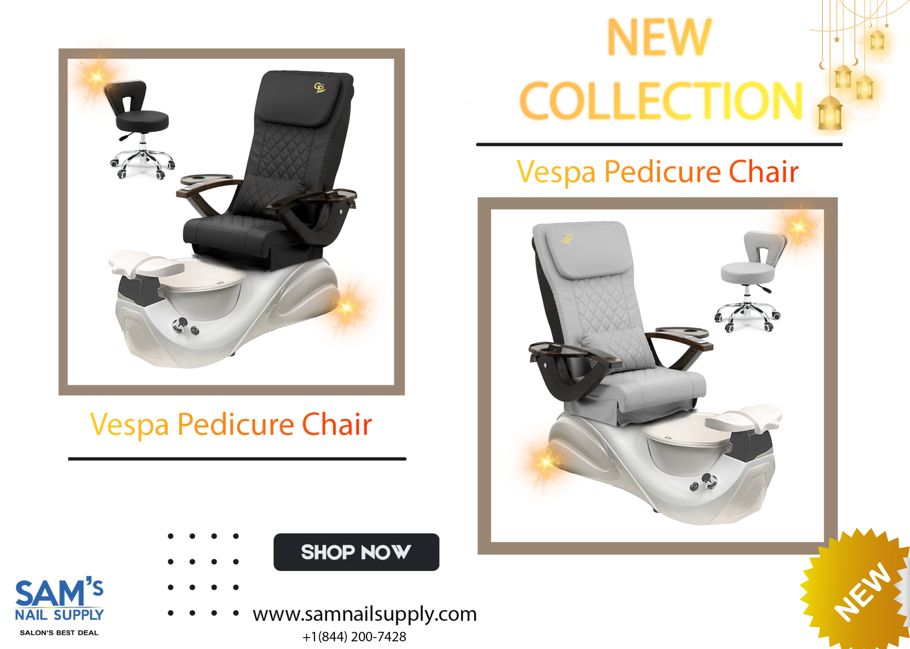 Vespa Pedicure Spa Chair - White Base - Marble Bowl Machiato - C01 Leather