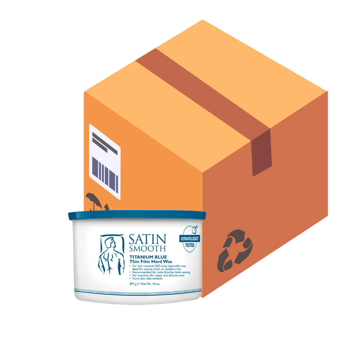 Satin Smooth Titanium Blue Thin Film Hard Wax - Case of 12