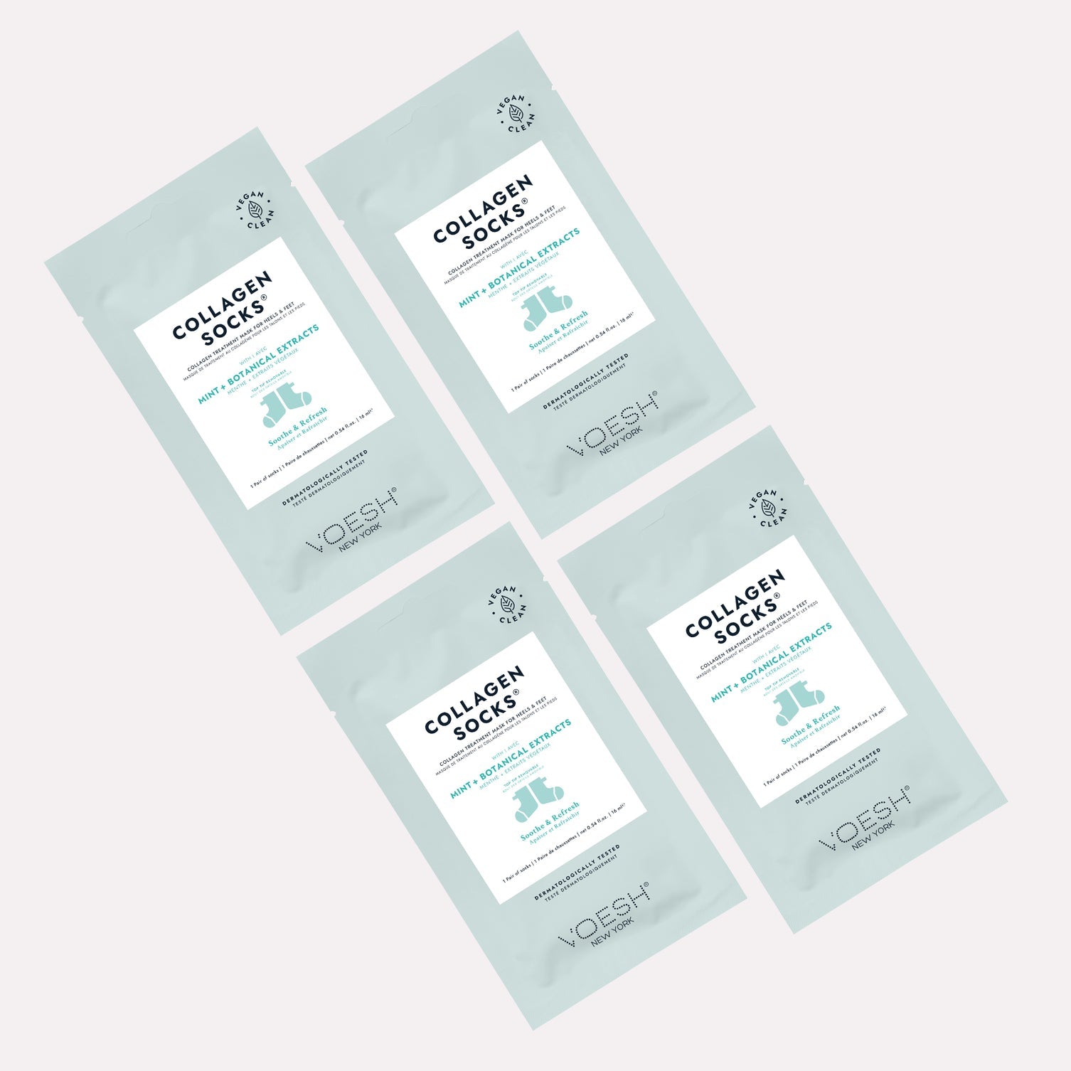 Voesh Deluxe Pedicure Collagen SOCKS - Mint & Botan - Hộp 100