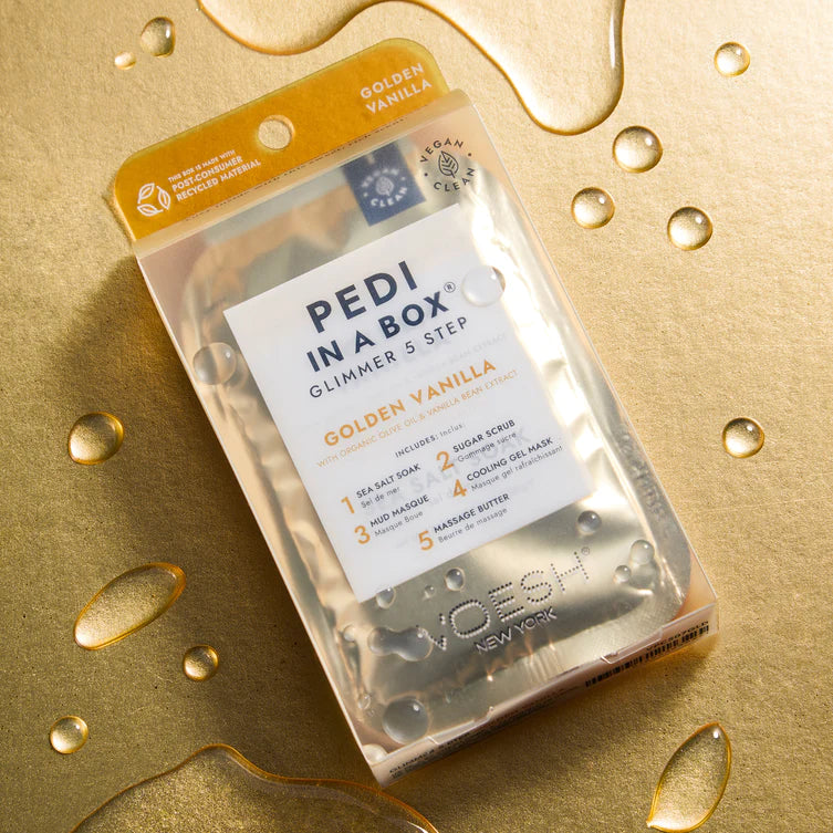 Voesh Deluxe Pedicure 4 Step Glimmer - Màu vàng - Hộp 50 cái