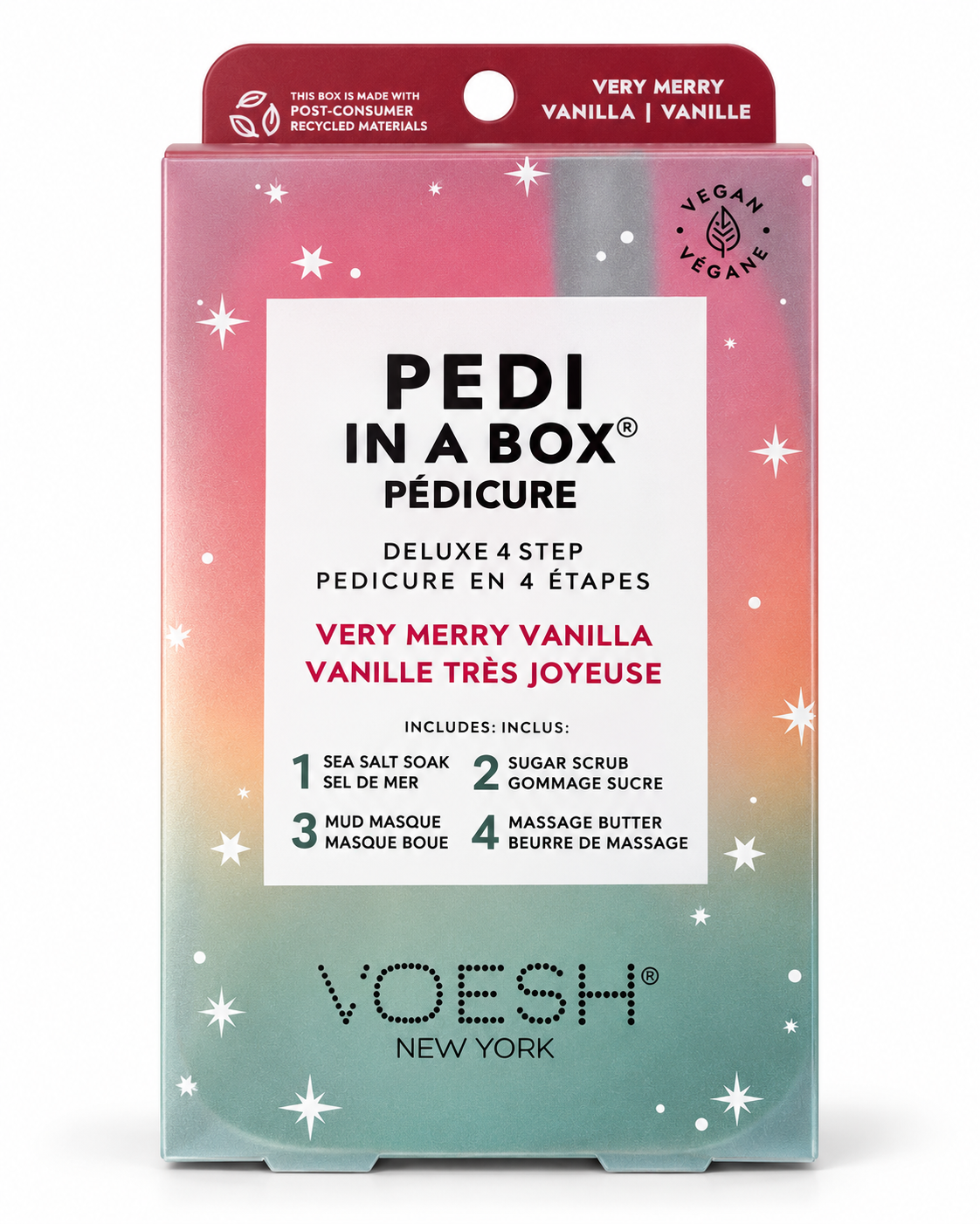 Voesh Pedi in a Box Deluxe 4 Step - Very Merry Vanilla - Kit