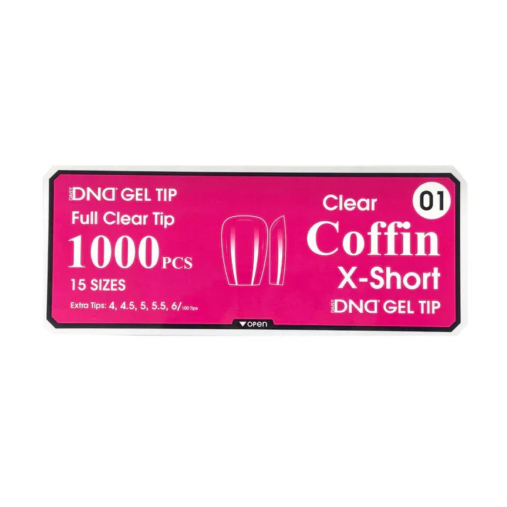 DND Clear Coffin X-Short Gel Tip