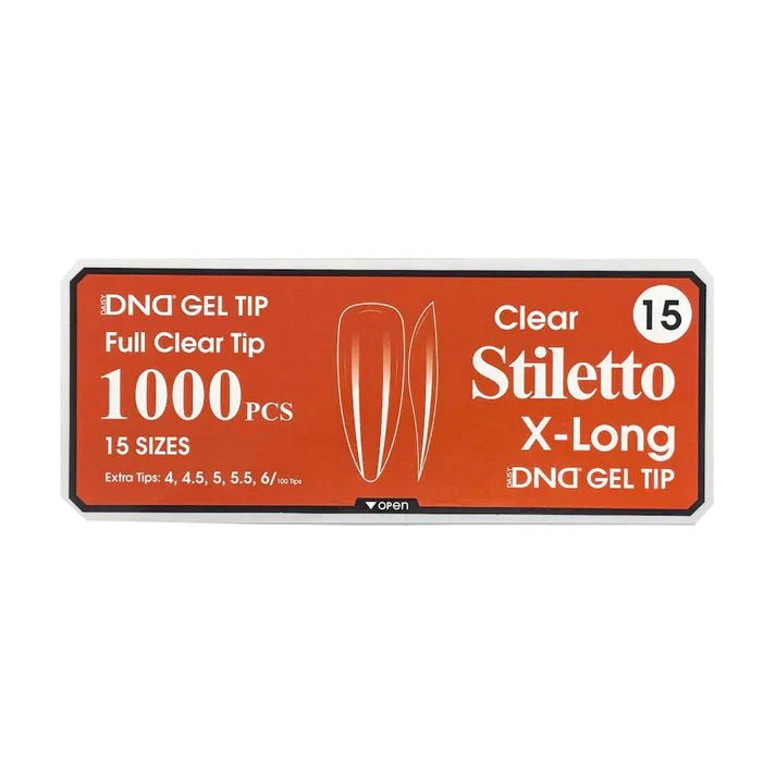 DND Clear Stiletto X-Long Gel Tip