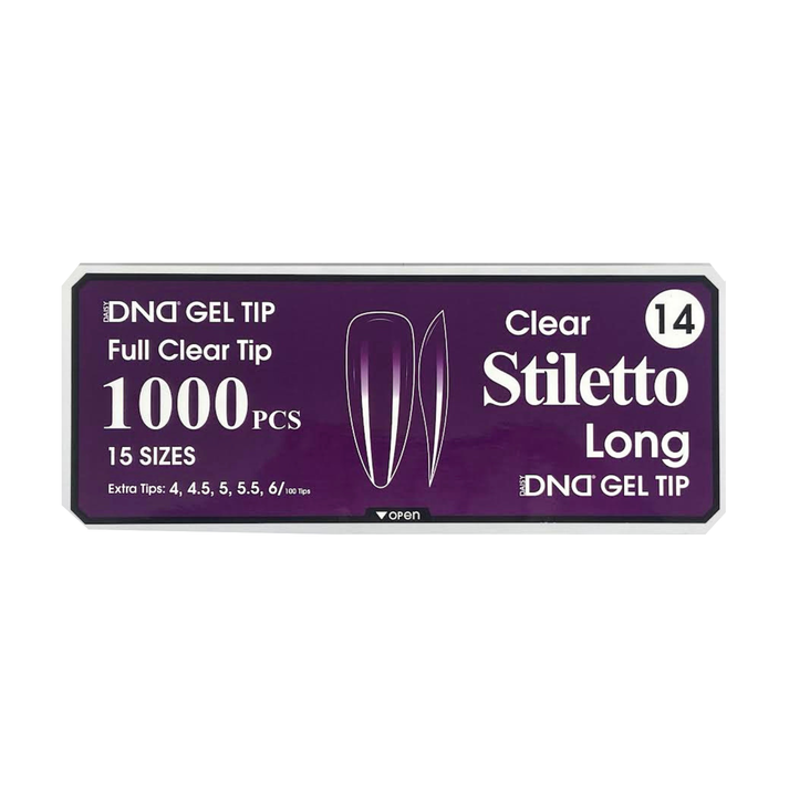 DND Clear Stiletto Long Gel Tip