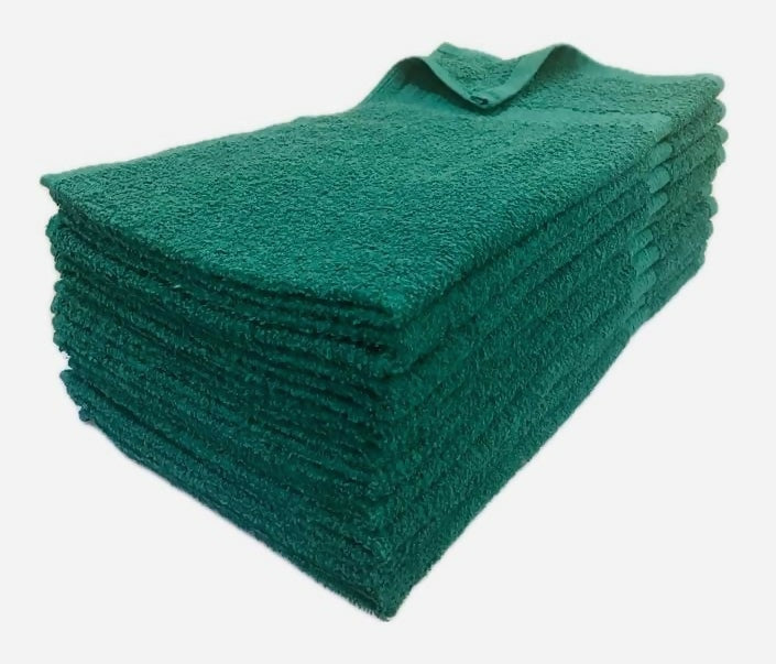 Nail Salon Towels - Green - 100% Cotton, 3LBS per dozen