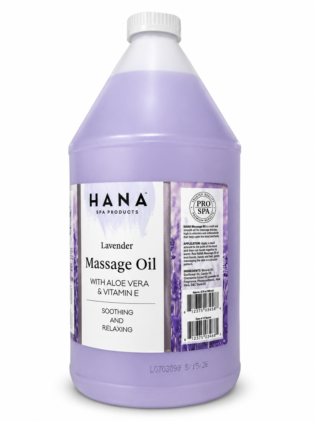 HANA Massage Oil with Aloe Vera & Vitamin E - Lavender - Gallon