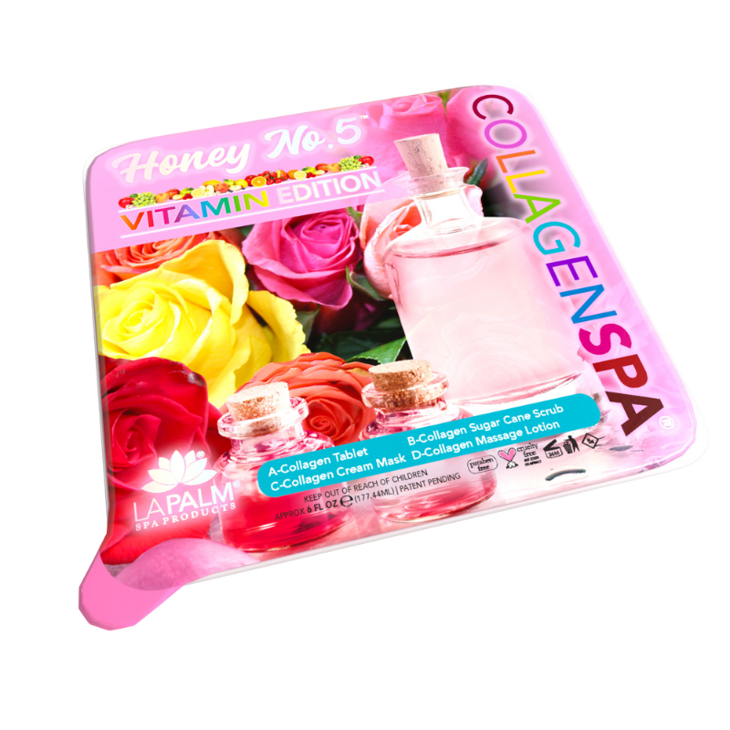 La Palm CollagenSpa 4-Step Pedicure Tray - Honey No.5 - Case of 4 Boxes/96