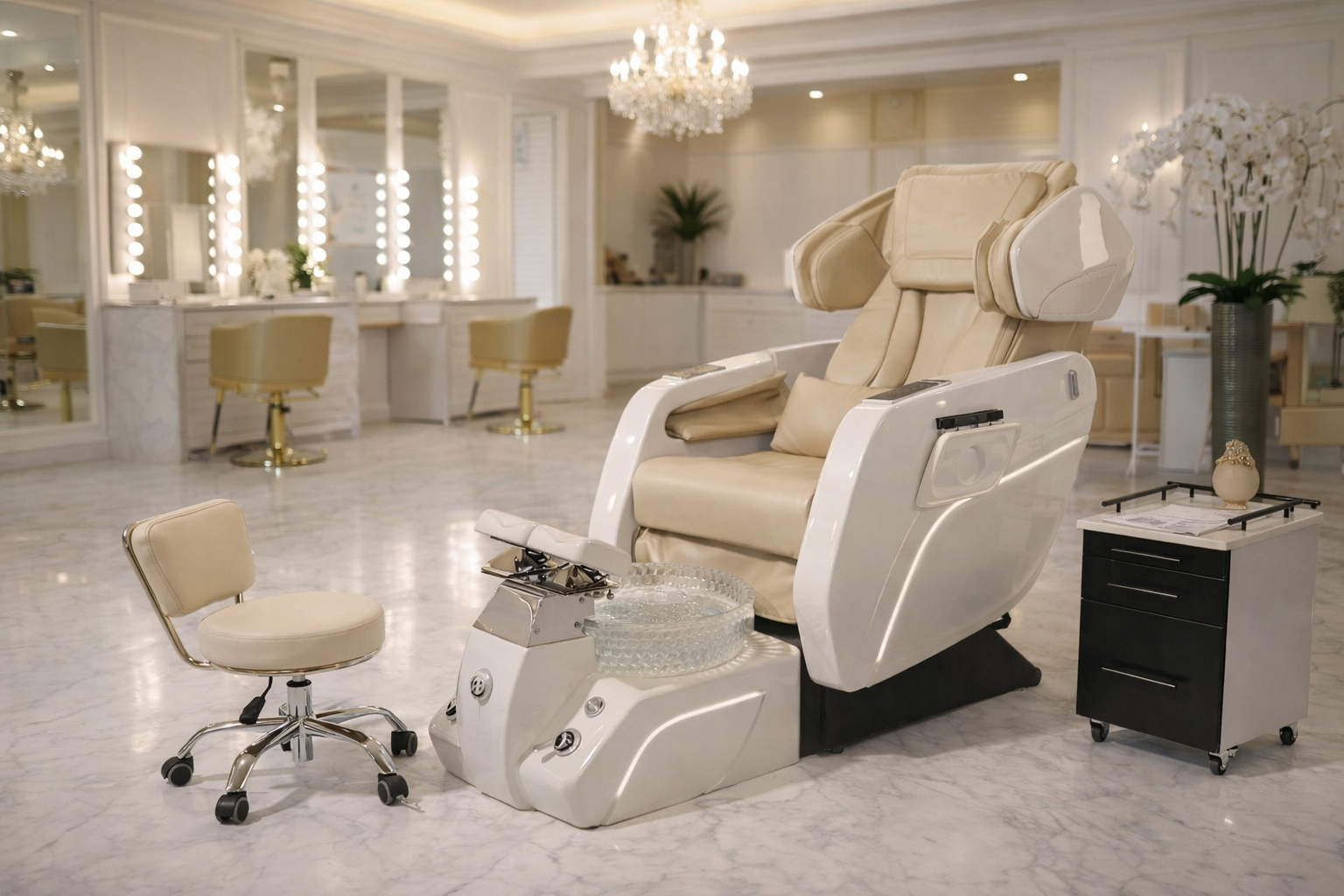 Quantum Comfort Spa Pedicure Chair - Beige