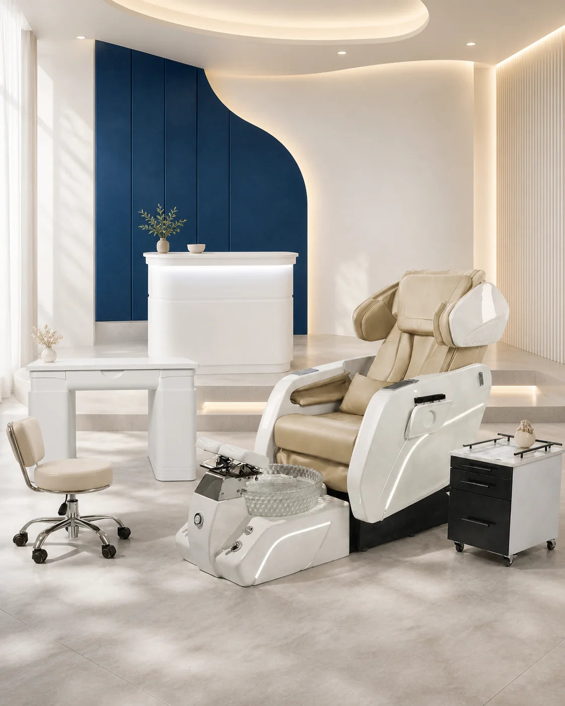 Luxury pedicure spa chair and modern salon furniture