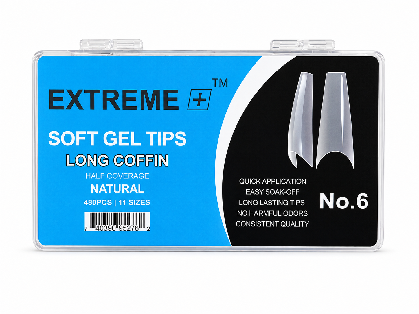 Móng tay giả nửa đầu tự nhiên EXTREME+ số 6 _ Long Coffin