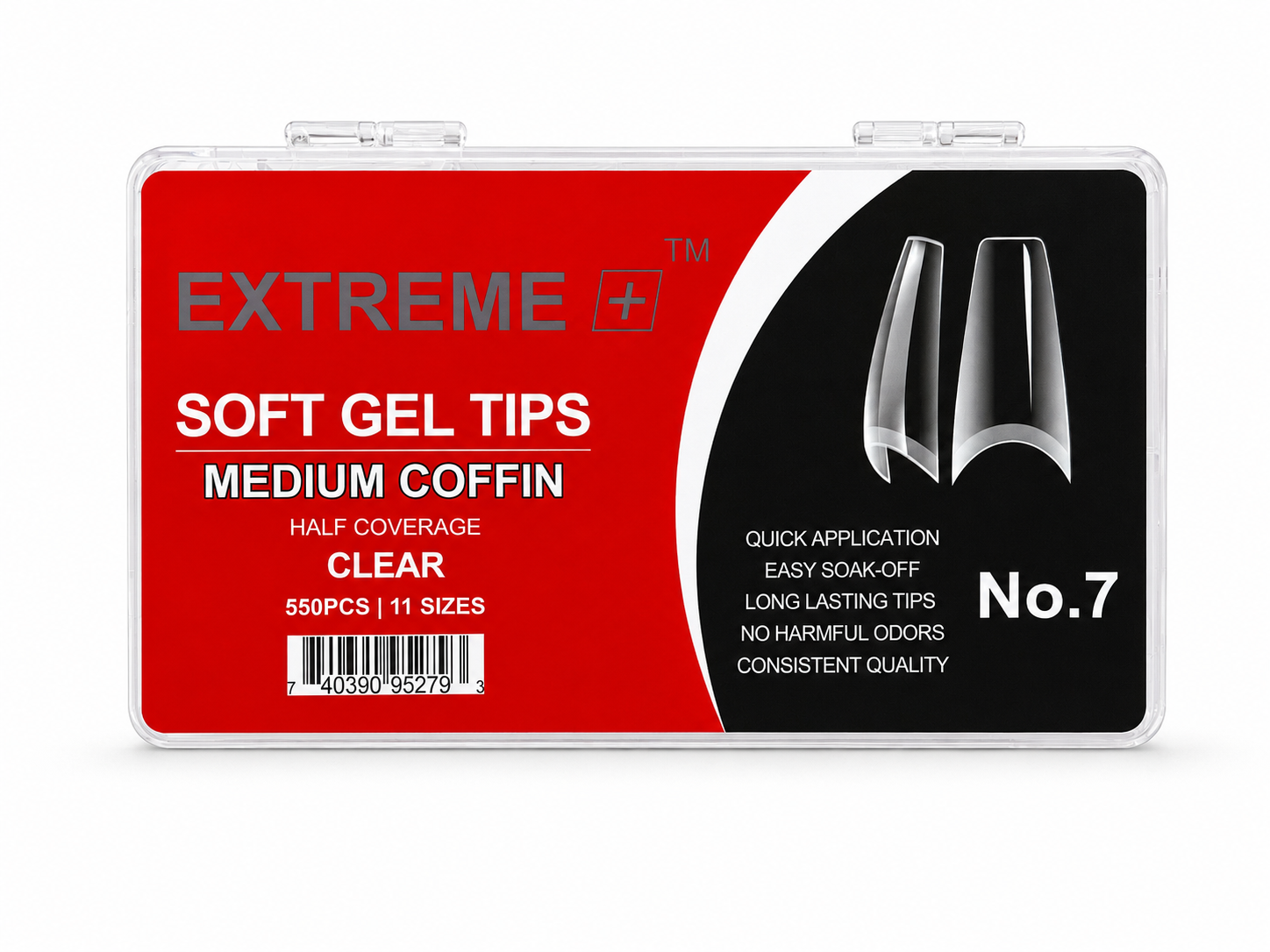 Đầu móng tay trong suốt EXTREME+ số 7 _ cỡ trung bình