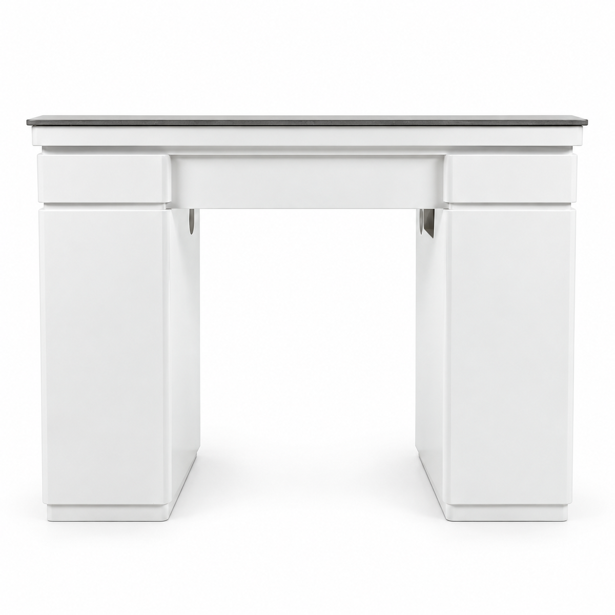 PEARL Single Table - white nail table with dark countertop