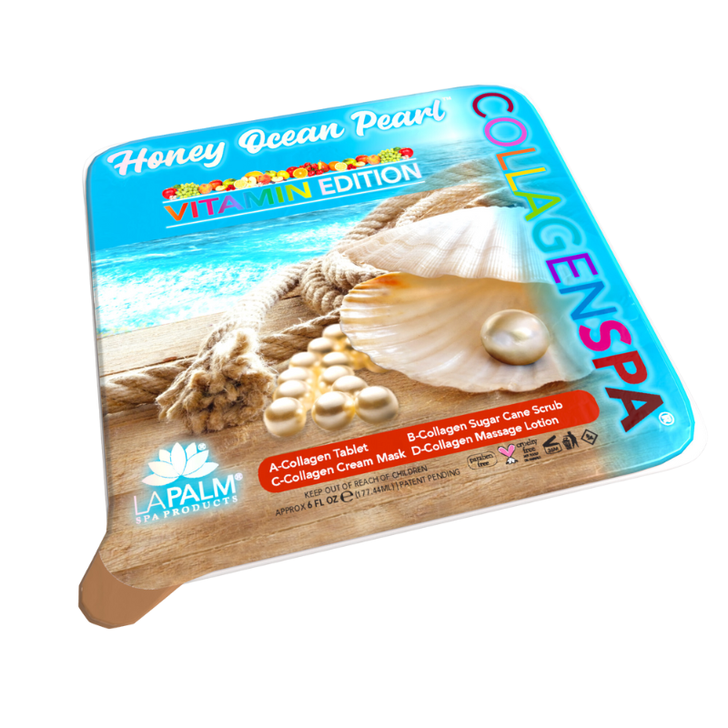 La Palm CollagenSpa 4-Step Pedicure Tray - Honey Ocean Pearl - Case of 4/96