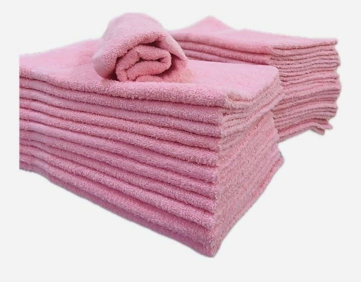 Nail Salon Towels - Pink / 16x29 / 100% Cotton, 3LBS per dozen