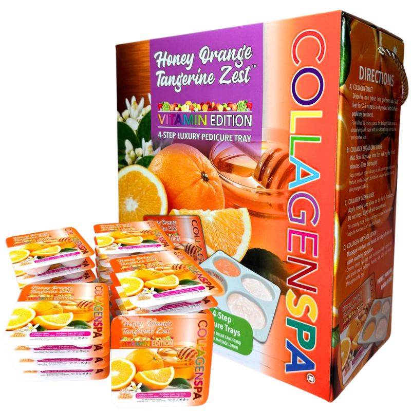 La Palm CollagenSpa 4-Step Pedicure Tray - Honey Orange Tangerine Zest - Case of 4/96