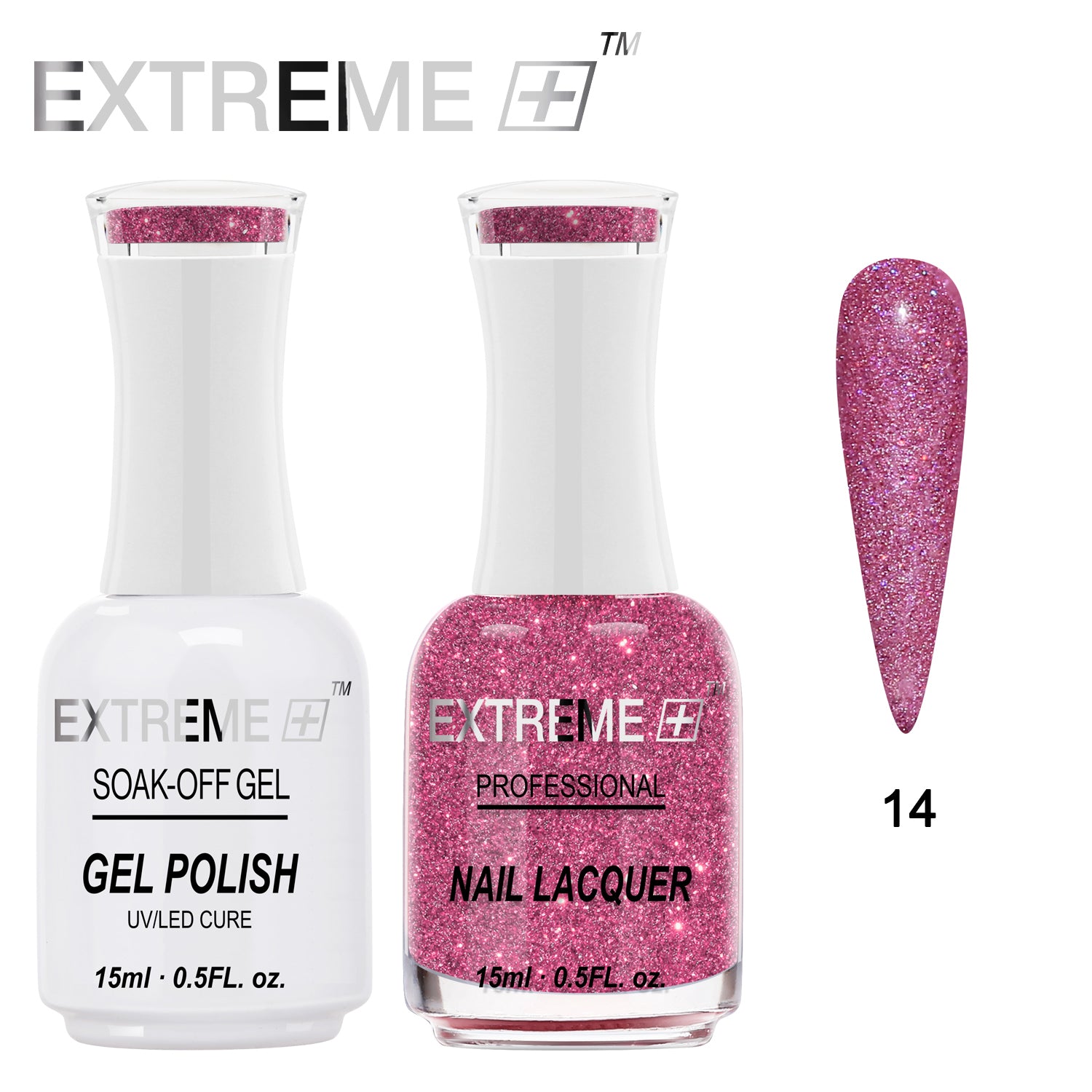 D_EXTREME+ Holo Chrome Gel Matching Lacquer - #014 - (1F1)