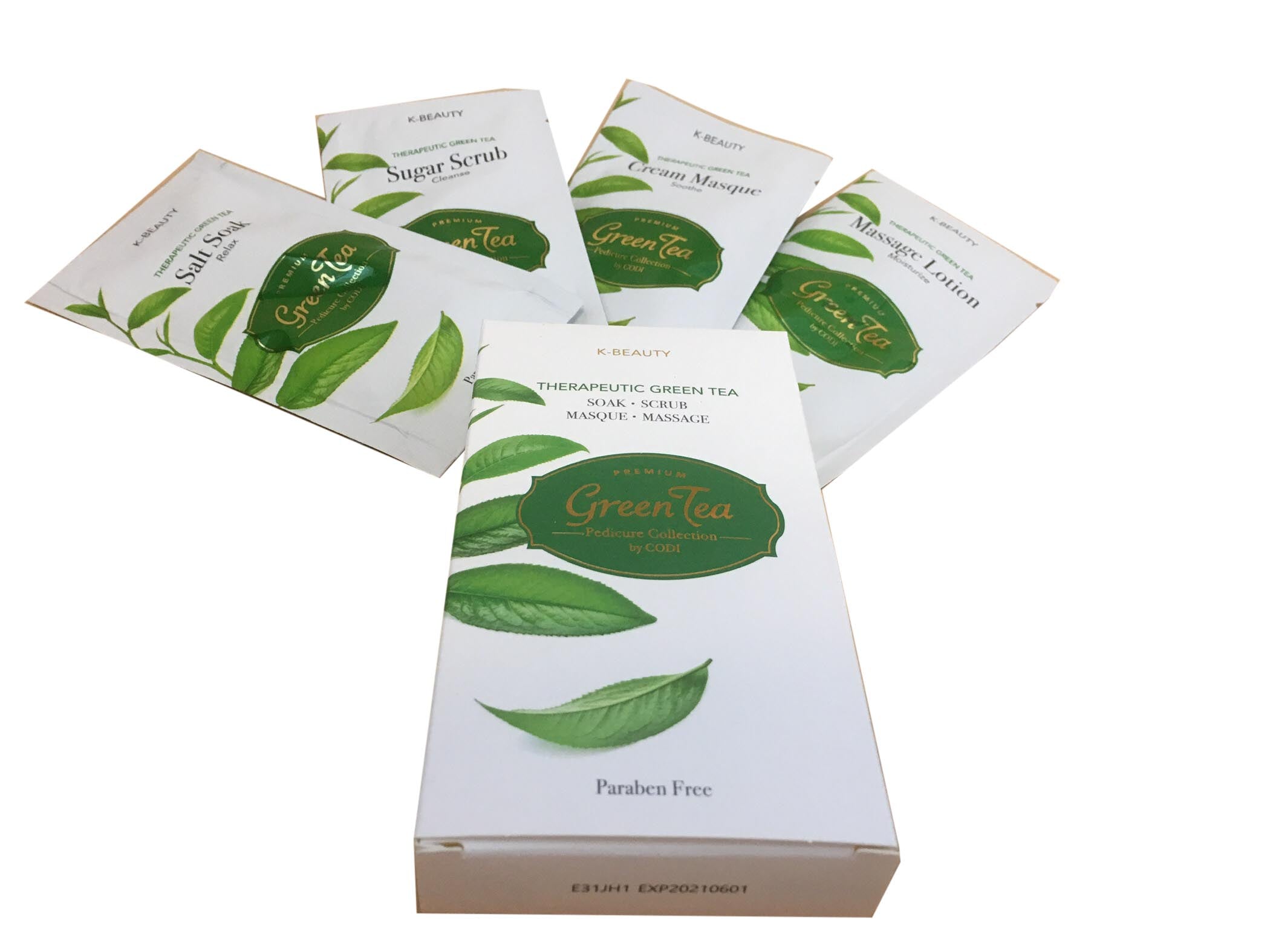 Codi K-Beauty Premium Pedicure Collection Deluxe 4 Steps - Green Tea - Case of 120