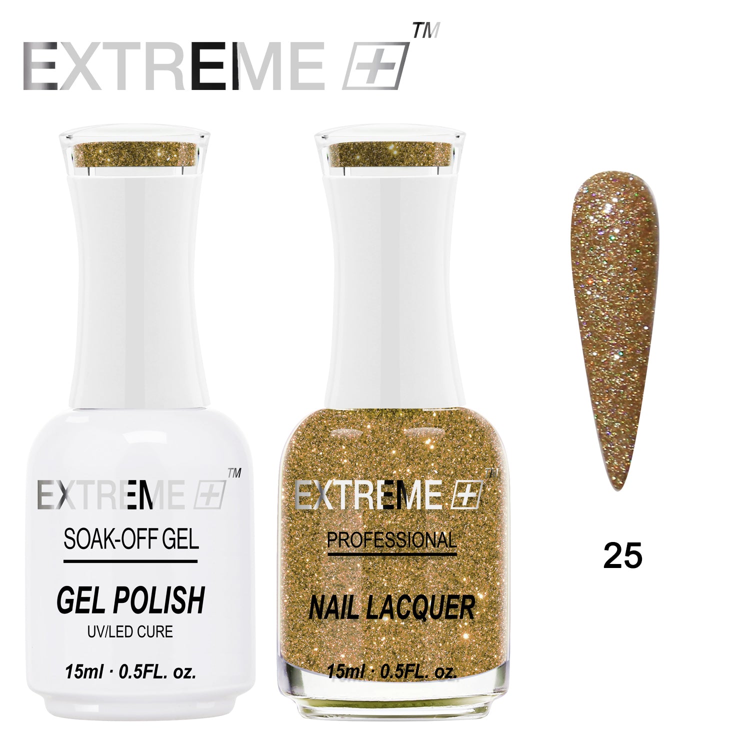 D_EXTREME+ Holo Chrome Gel Matching Lacquer - #025 - (1F1)