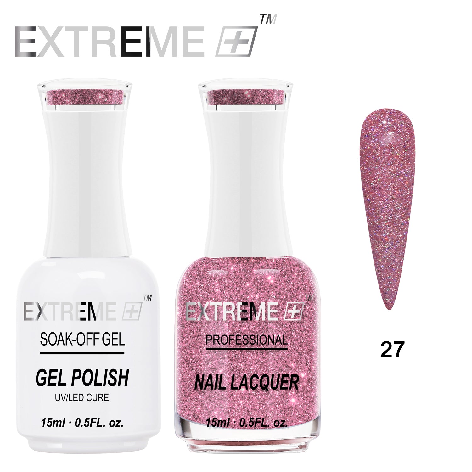 D_EXTREME+ Holo Chrome Gel Matching Lacquer - #027 - (1F1)