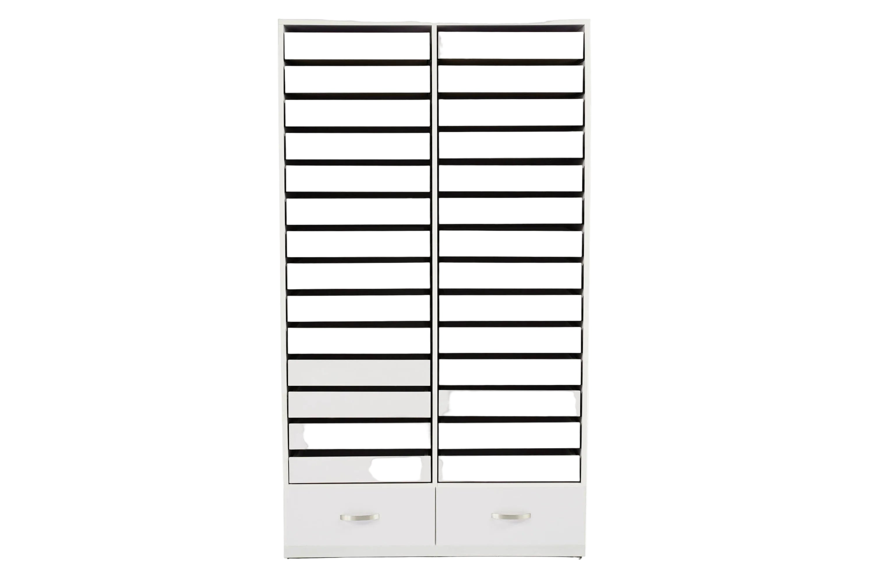 Cabinet Rack Display 68" - White Shiny Silver