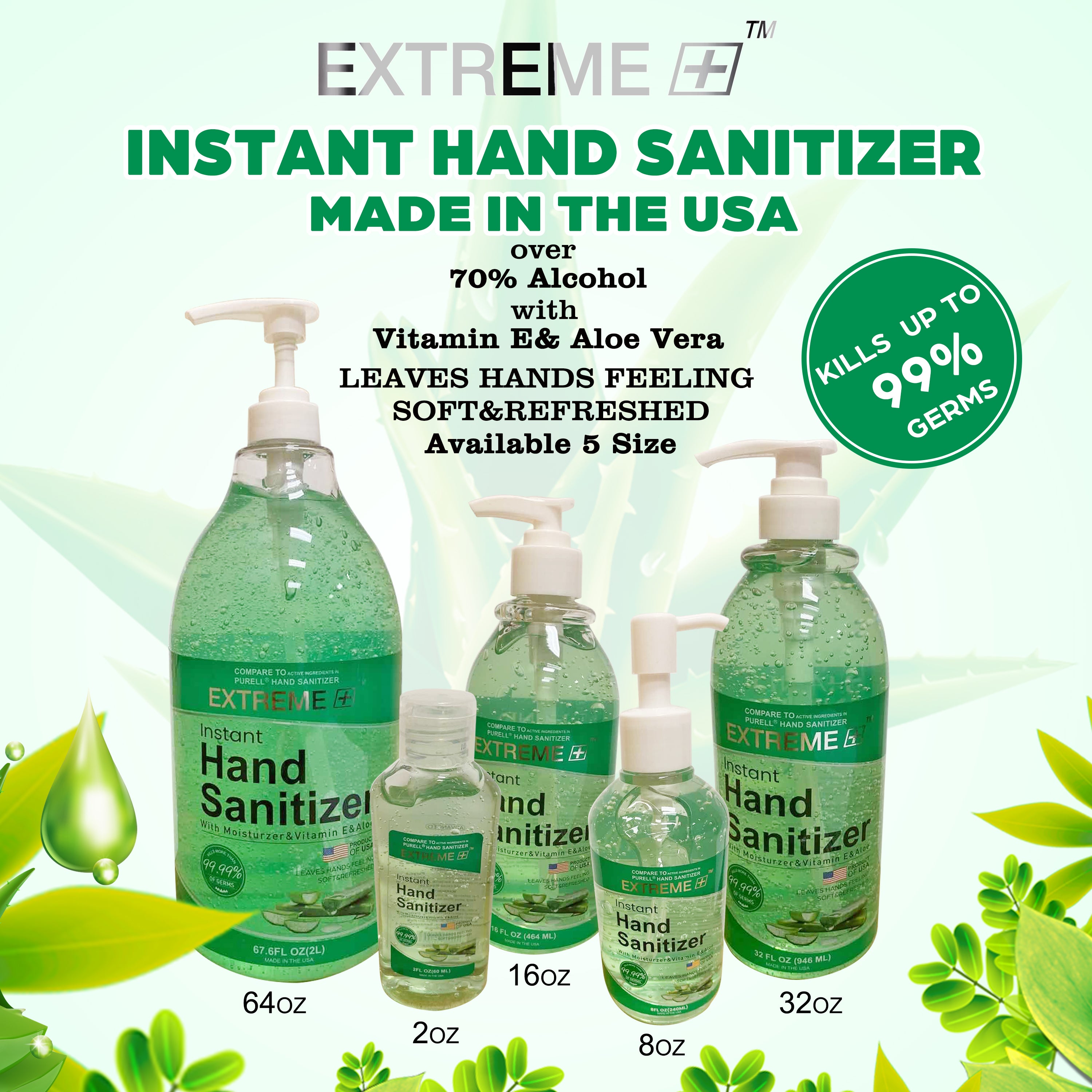 EXTREME+ Hand Sanitizer Gel, 2 oz