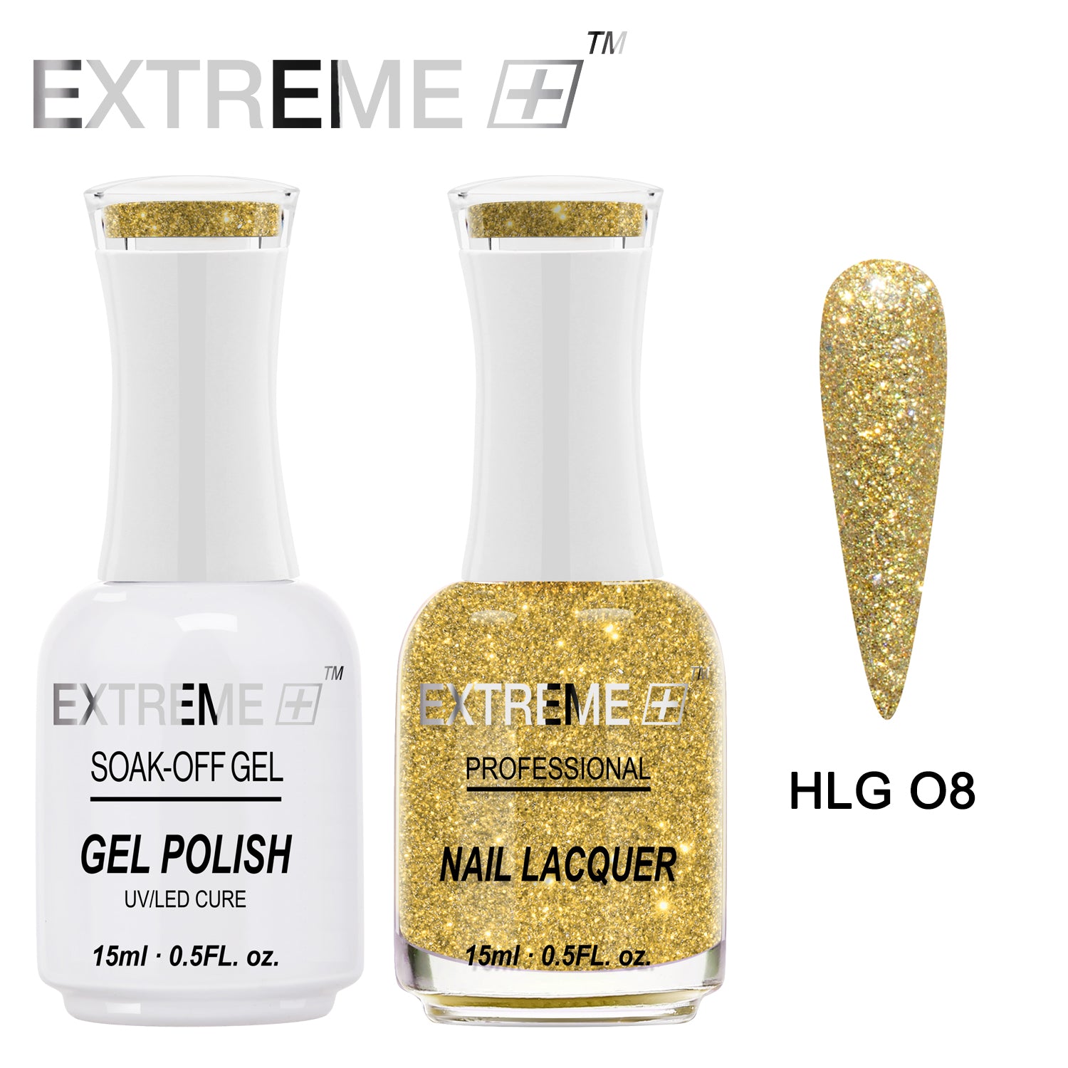D_EXTREME+ Holo Chrome Gel Matching Lacquer - #008 - (1F1)