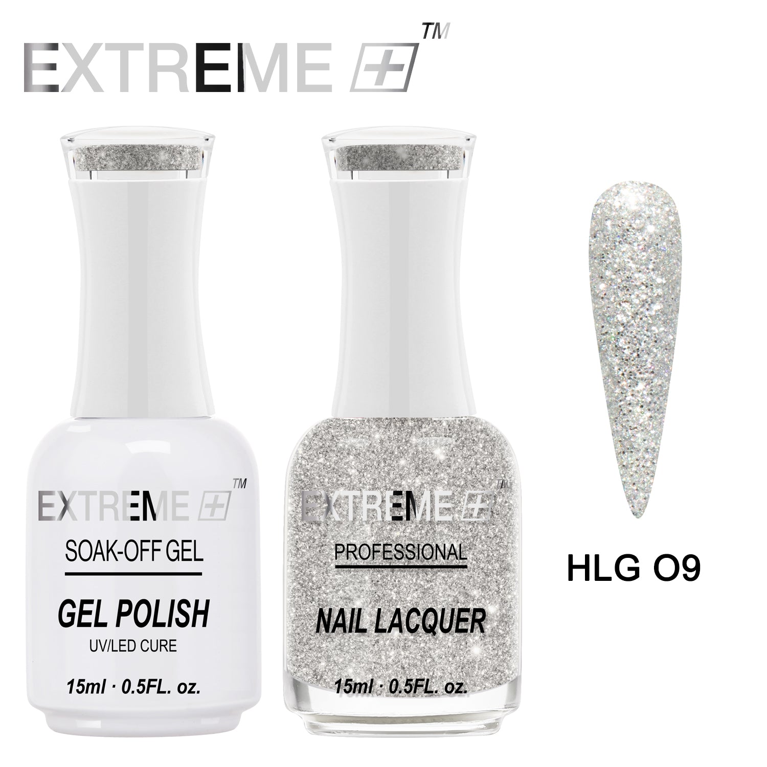D_EXTREME+ Holo Chrome Gel Matching Lacquer - #009 - (1F1)