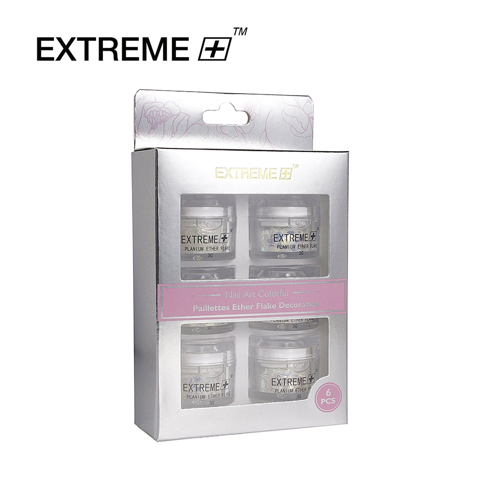 EXTREME+ Blue light sequins Nail Flakes Set / 6 colors