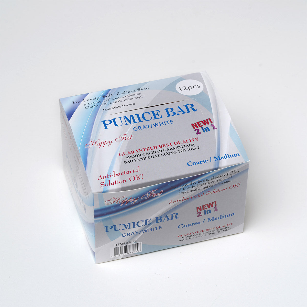 HappyFeet Pumice Pad 2 in 1 Ultimate New Coarse - Gray/White - box of 12