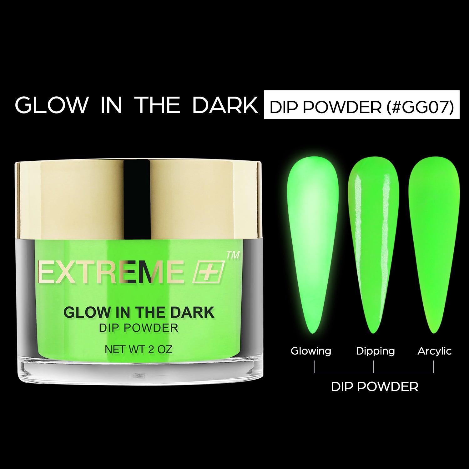 D_EXTREME+ Glow in the Dark Dip Powder 2 oz- #007 - (1F1)