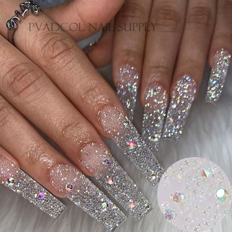 Glitter Pixie Nails Crystal Micro Beads Multicolor
