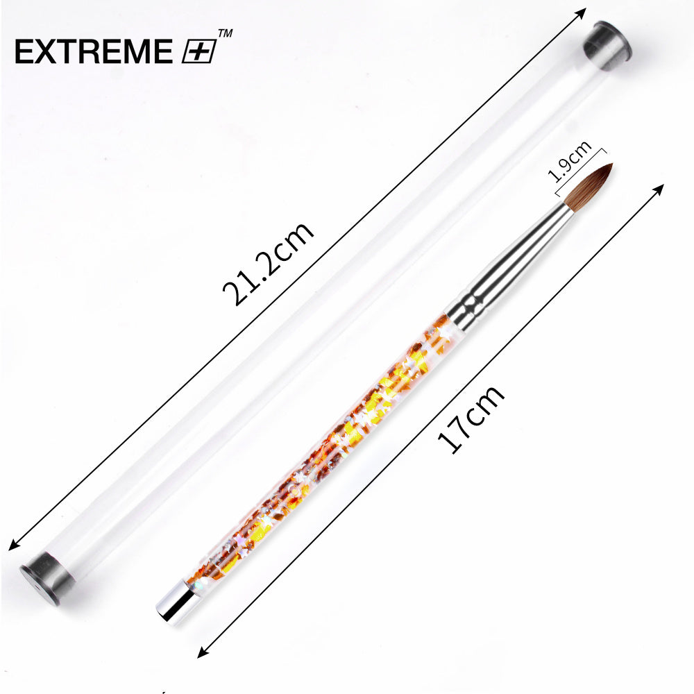 EXTREME+ Acrylic Nail Brush, Art Brush #14 Gold Glitter Handle