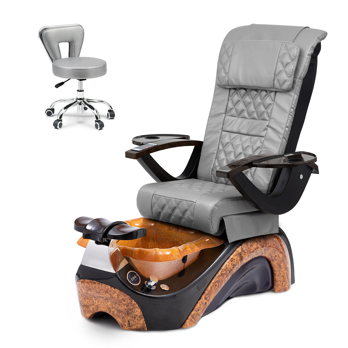 Ghế Spa Phoenix Pedicure Trọn Bộ Kèm Ghế Pedi - Đế Socola - Bát Nhựa Vàng - Sợi Carbon