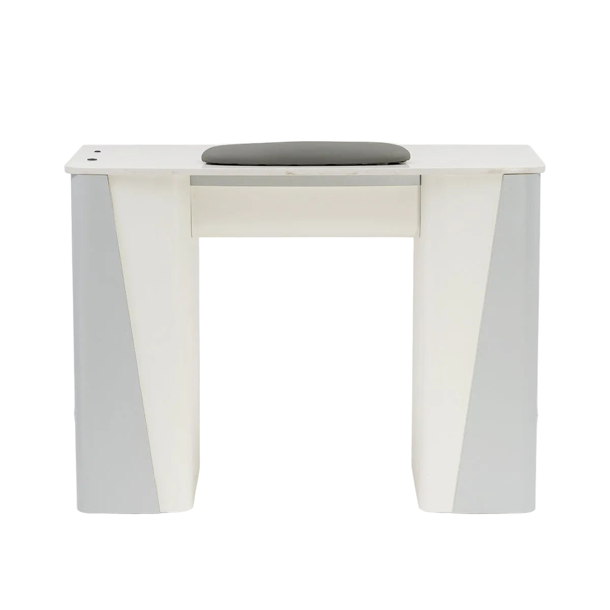 Nail Table - T120V - with Vent Hood - White Shiney Silver