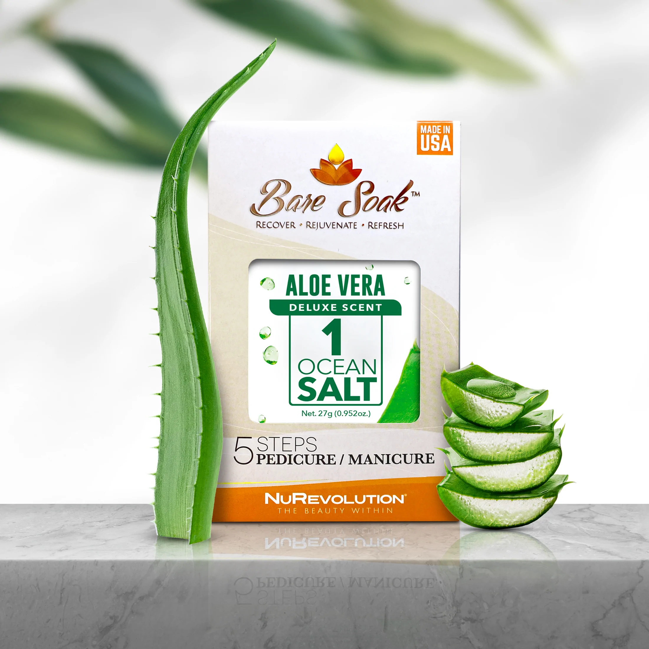 NuRevolution Deluxe 5 Steps Pedicure - Aloe Vera - Case of 50