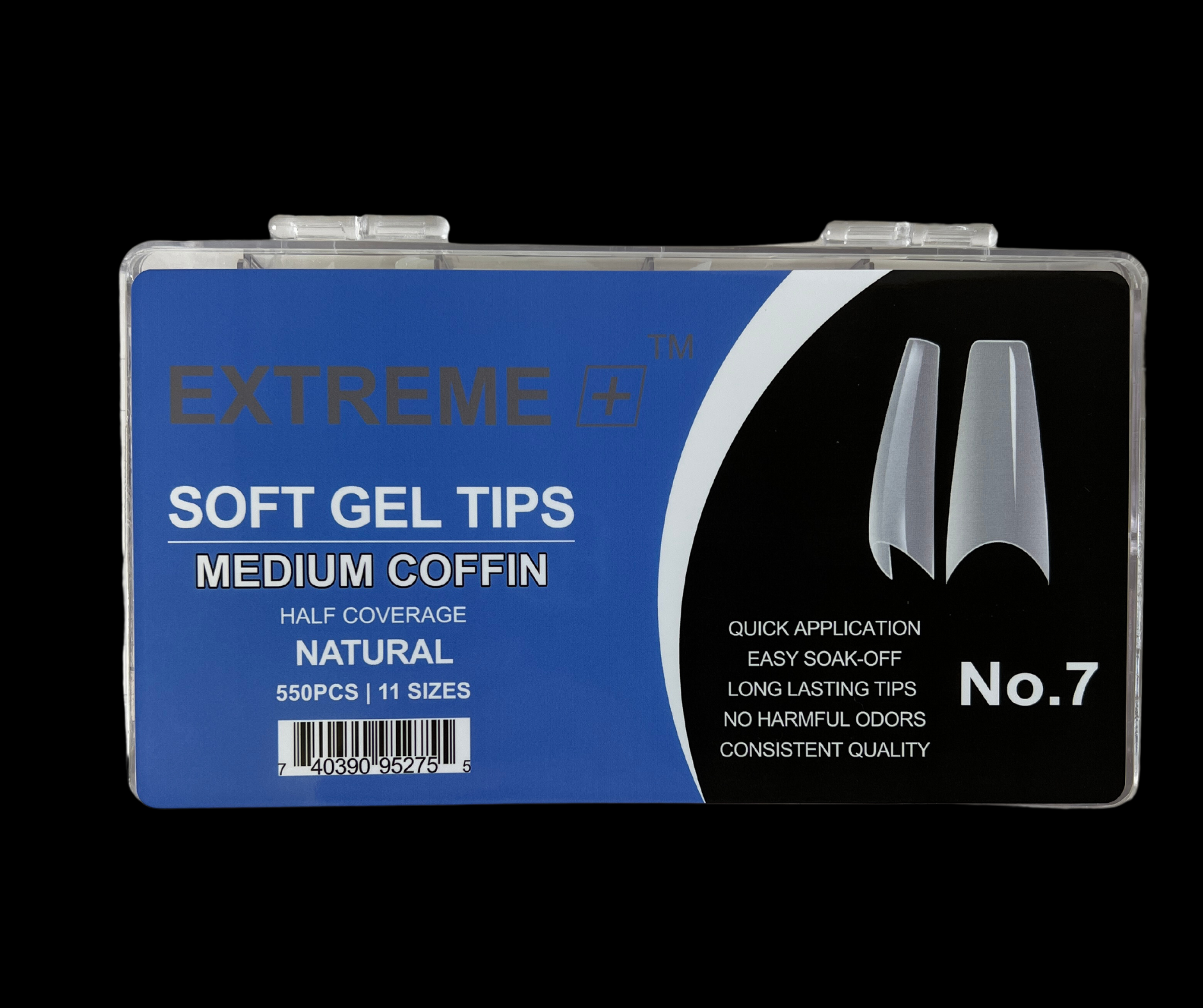 Móng tay giả nửa đầu tự nhiên EXTREME+ số 7 _ cỡ trung bình