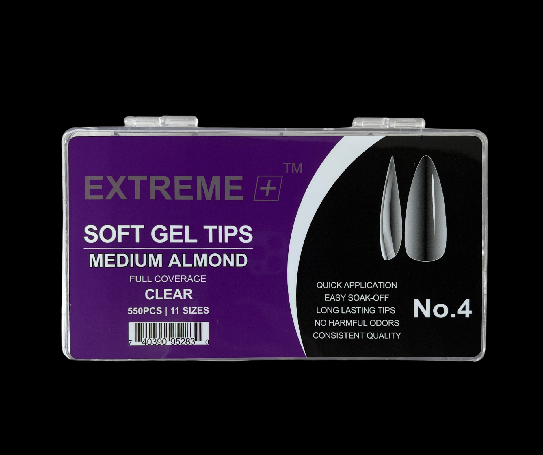 Đầu móng tay trong suốt che phủ hoàn toàn EXTREME+ số 4 _ Màu hạnh nhân trung bình
