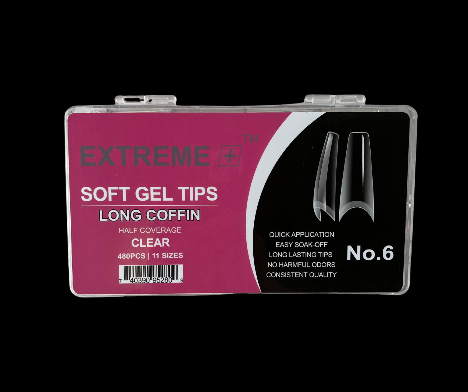 Đầu móng tay trong suốt EXTREME+ số 6 _ Long Coffin