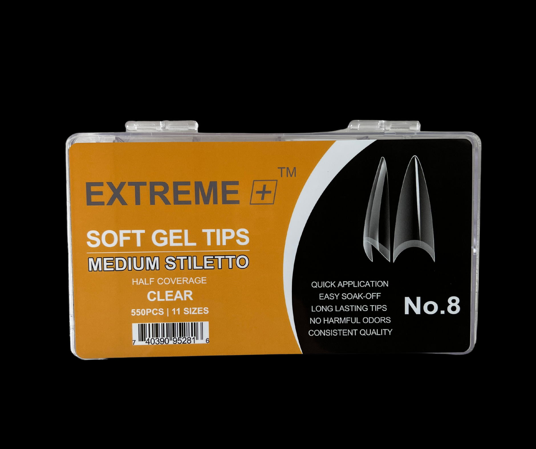 Đầu móng tay trong suốt EXTREME+ số 8 _ Móng nhọn cỡ trung