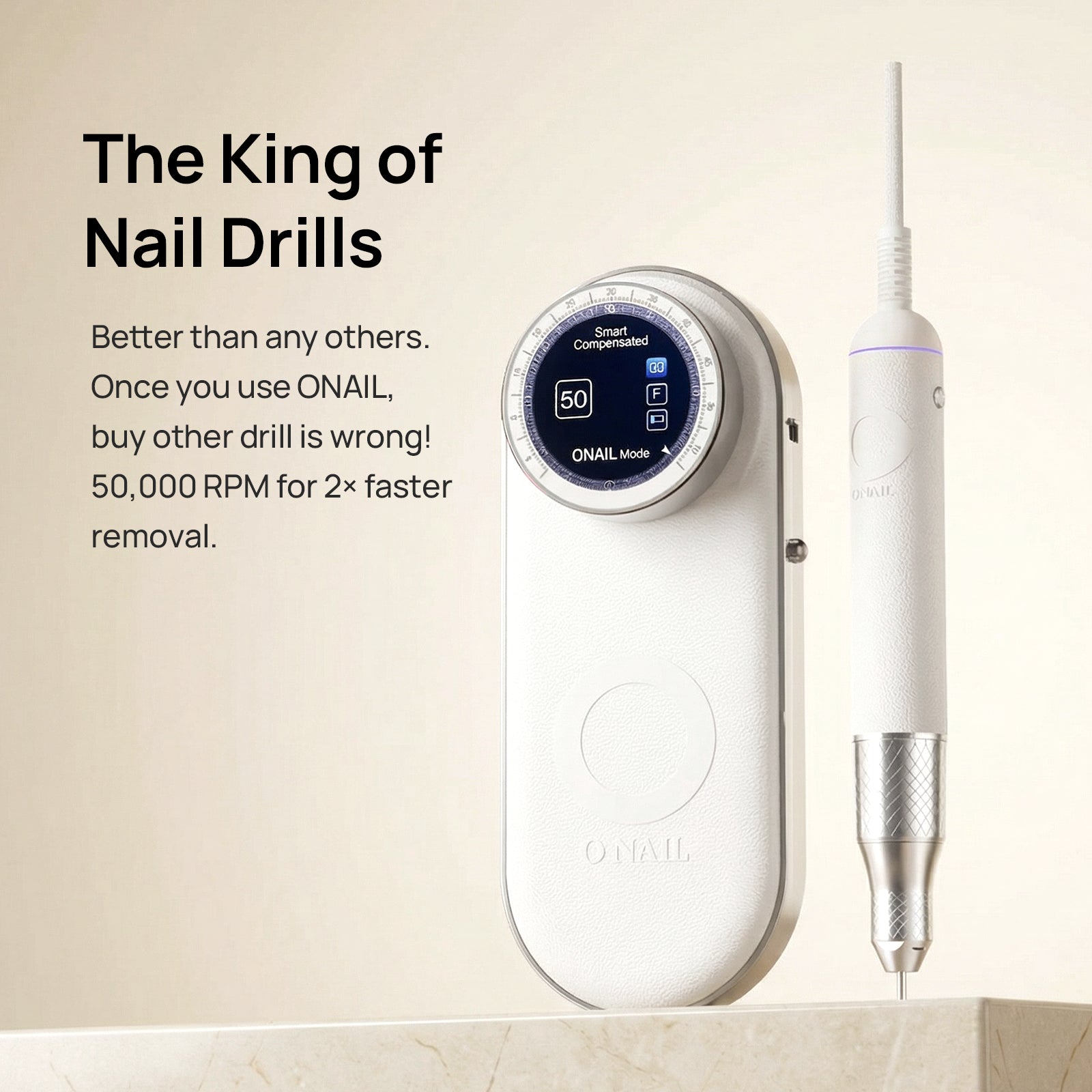ONAIL Nail Drill Pro Max - Single Handpiece Version - WHITE official ONAIL gallery image [ONAIL-GALLERY:drill-03]